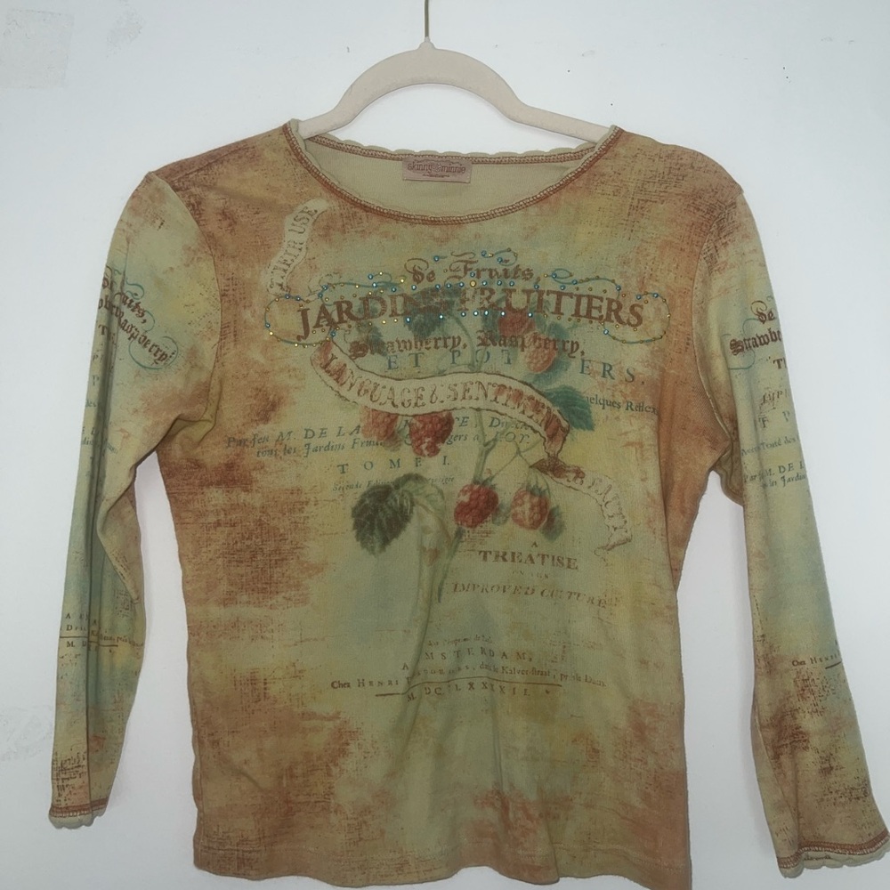 Skinny Minnie Y2K Graphic Long Sleeve Shirt - light green